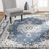 Home Dynamix Premium Sakarya Traditional Medallion Border Area Rug, Midnight Blue, 3'7"x5'2" Rectangle