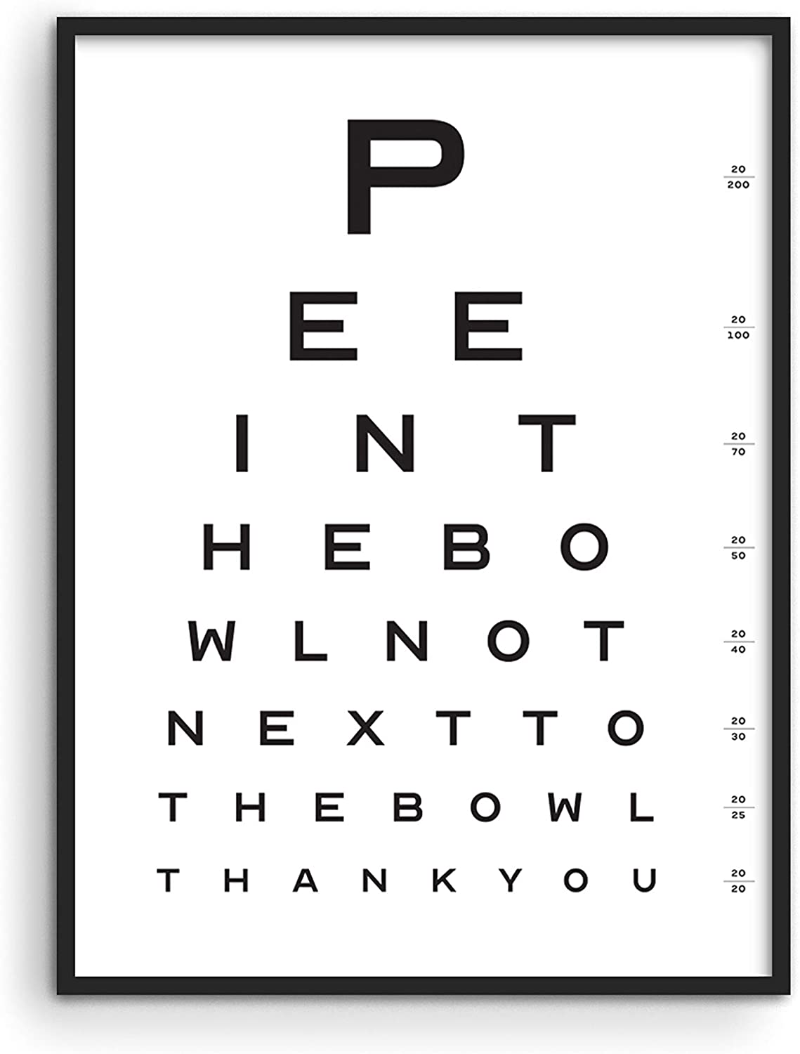 Funny Bathroom Signs for Home Decor - by Haus and Hues | Funny Bathroom Decor Funny Bathroom Wall Art | Bathroom Art Funny Bathroom Decor | Funny Bathroom Art | 12" x 16" UNFRAMED (Eye Exam)