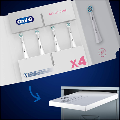 Oral-B iO Replacement Toothbrush Heads White Gentle Clean Mailbox Fit, 0.12 kg