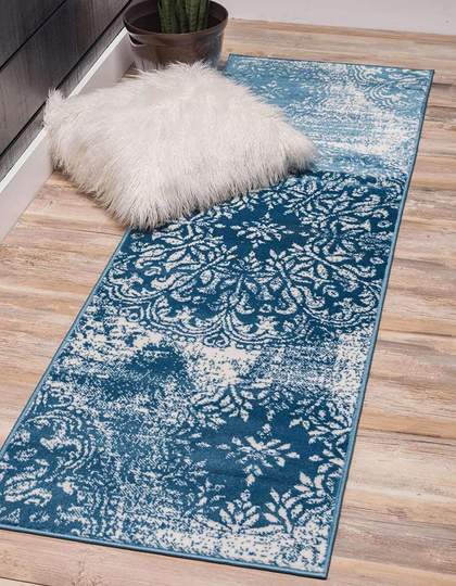 Unique Loom Sofia Collection Area Traditional Vintage Rug, French Inspired Perfect for All Home Décor, 2' 0 x 6' 7 Runner, Blue/Ivory