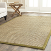 Safavieh Natural Fiber Collection NF114G Border Basketweave Seagrass Area Rug, 3' x 5', Olive