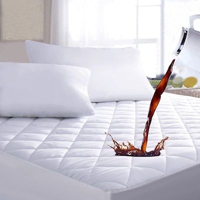 Ruili King Quilted Fitted Mattress Pad, 100% Waterproof Deep Pocket Stretch Up to 21 Inches Mattress Protector Soft Snow Cotton Filling Mattress Cover