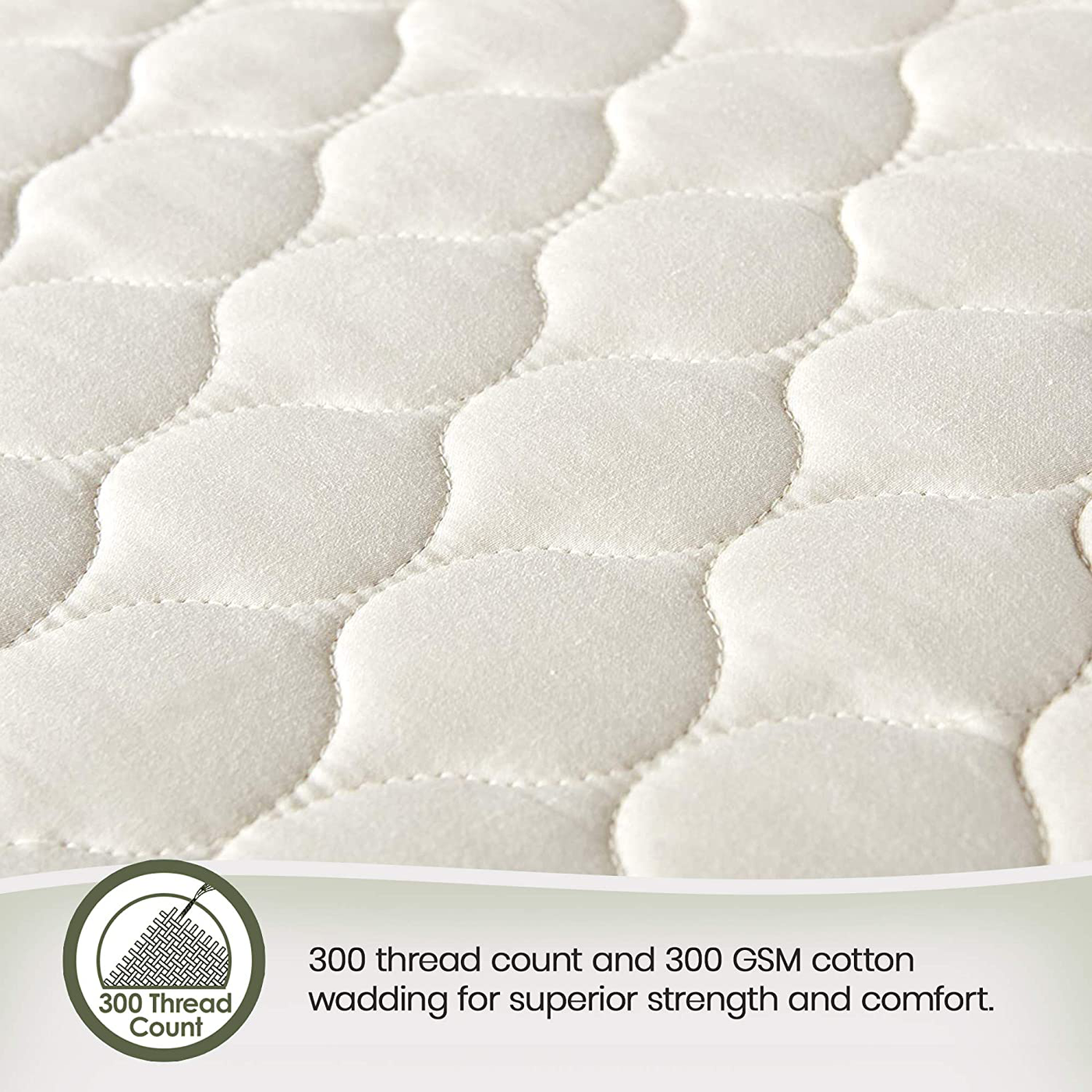 Whisper Organics 100% Organic Cotton Quilted Mattress Cover, 17" Deep - GOTS Certified (California King)