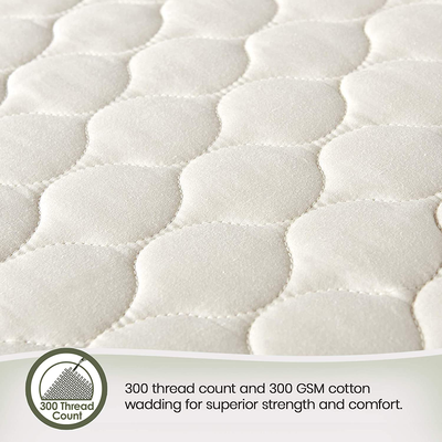 Whisper Organics 100% Organic Cotton Quilted Mattress Cover, 17" Deep - GOTS Certified (California King)