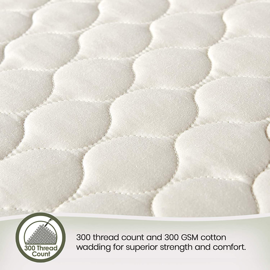 Whisper Organics 100% Organic Cotton Quilted Mattress Cover, 17" Deep - GOTS Certified (California King)