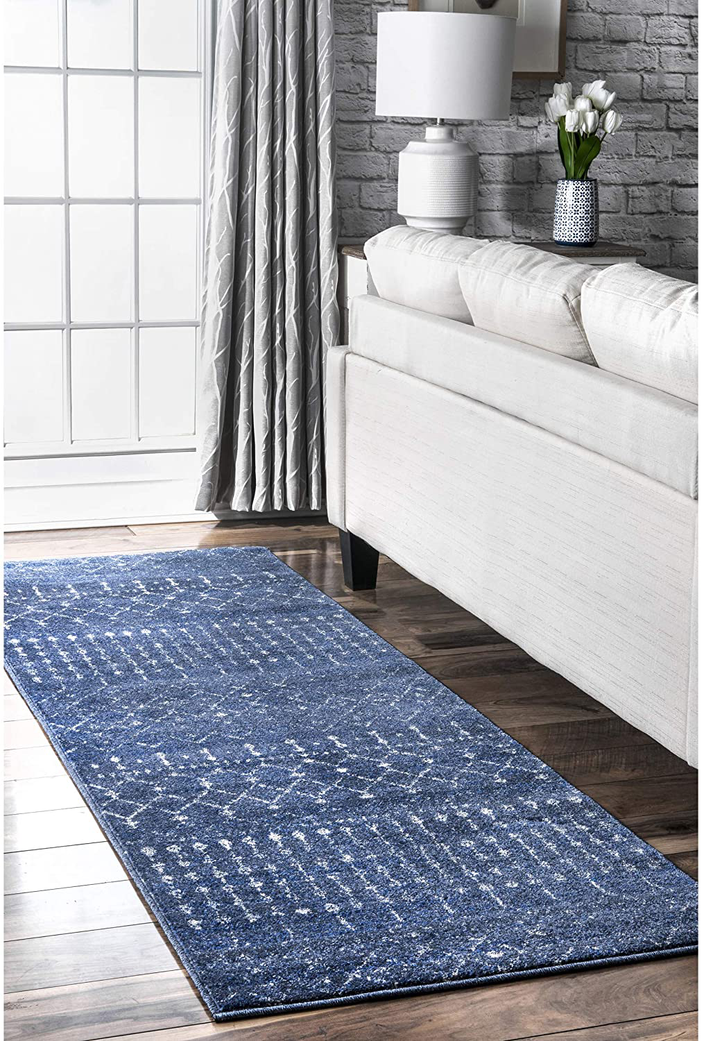 nuLOOM Moroccan Blythe Runner Rug, 2' 6" x 6', Dark Blue