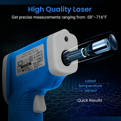 Etekcity Dual Laser-58℉~1076℉ (-50℃ to 580℃) Non-Contact Temperature Gun with Adjustable Emissivity & MAX/MIN/AVG Display, 1 Pack, Black