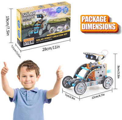 LYiUP Solar Robot Kit 12 in 1 STEM Robot Toy Education Learning Science DIY Solar Powered Building Toys for Kids Age 8+ Years Old Boys Girls