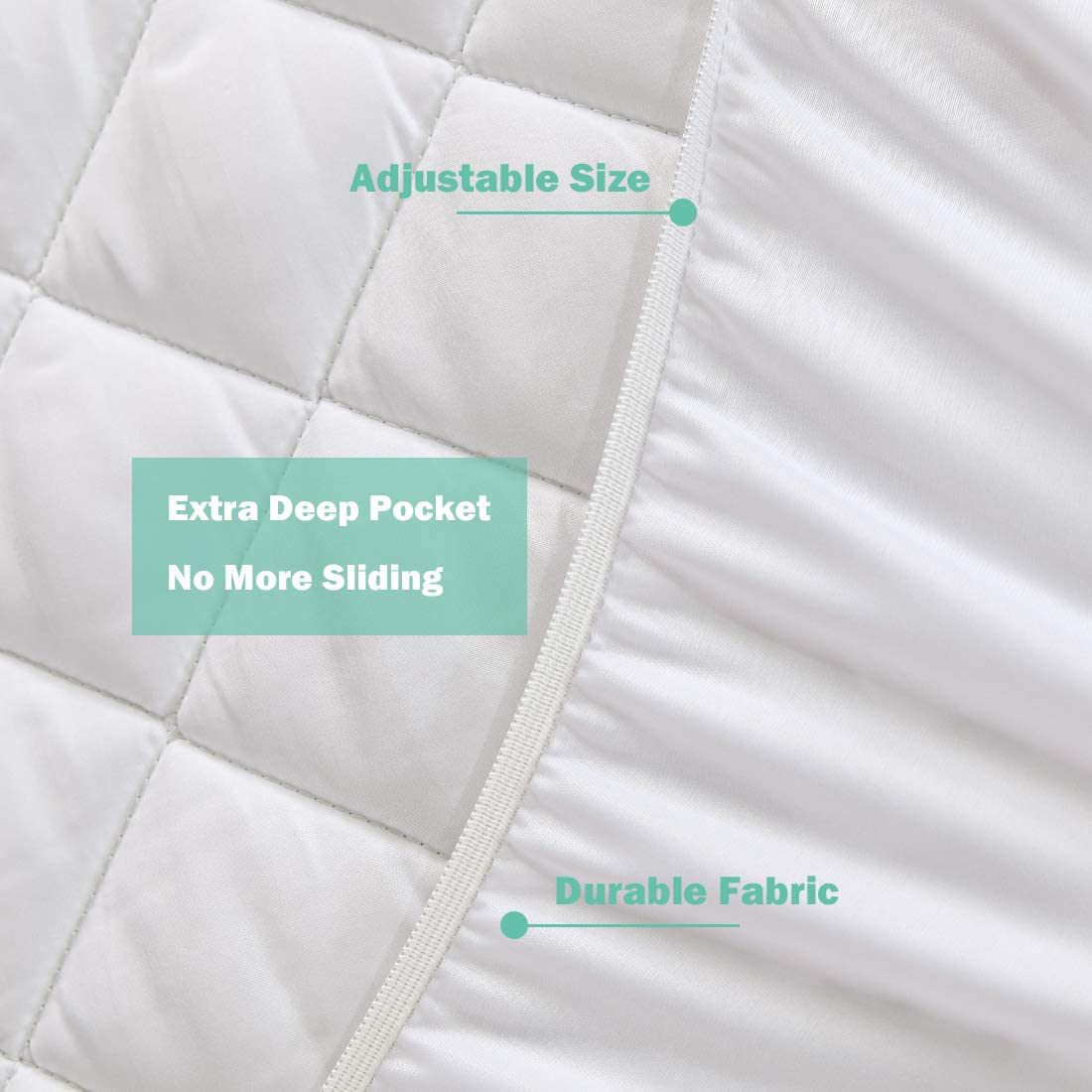 UNILIBRA Queen Size Mattress Pad Deep Pocket, Breathable Quilted Fitted Mattress Protector Stretches up to 18 Inches, Ultra Soft Filling Mattress Cover for Queen Size Bed