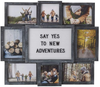 Melannco Customizable Letterboard 8-Opening Photo Collage, 19 x 17 inch,Distressed Black