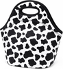 Neoprene Lunch Bags Insulated Lunch Tote Bags for Women Washable lunch container box for work picnic Lightweight Meal Prep Bags for Men Women (White Dots Black)