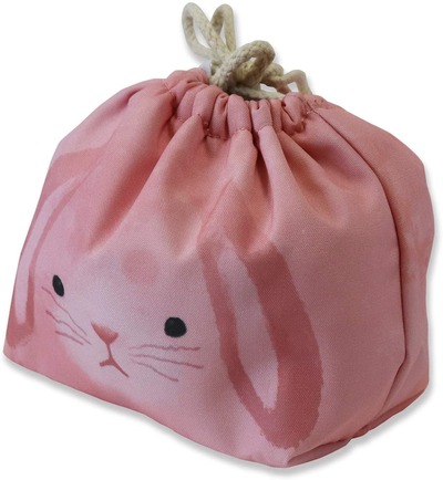 TOYO CASE Animal Lunch Pouch Drawstring Bag Insulation Aluminum Sheet inside RABBIT