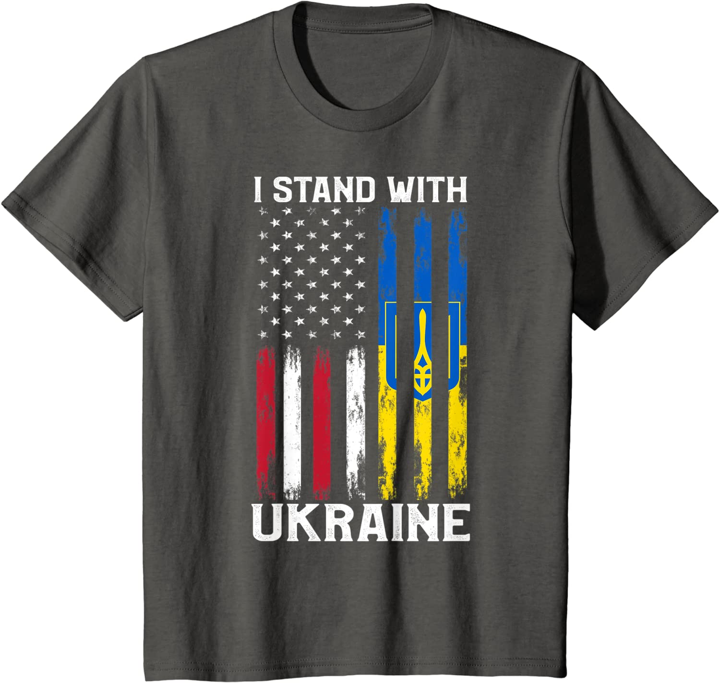 I Stand With Ukraine Flag American USA Flag Support Ukraine T-Shirt