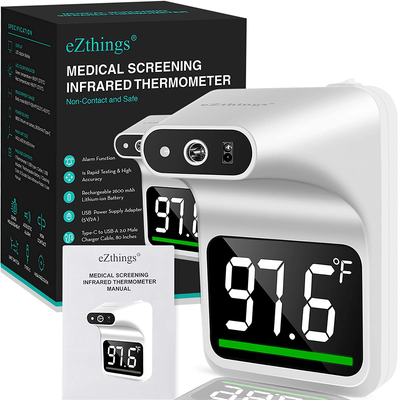 Non Contact Mountable Medical Screening Forehead Thermometer for Physician Offices and Hospitals (White)