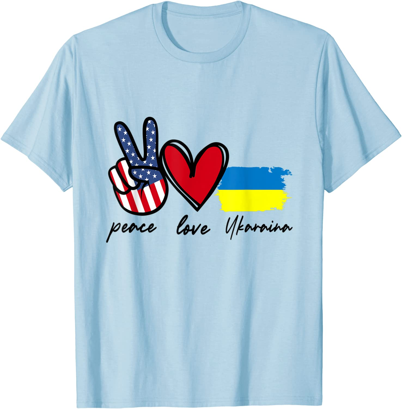 Peace Love Ukraine Ukrainian Flag I Stand With Ukraine T-Shirt