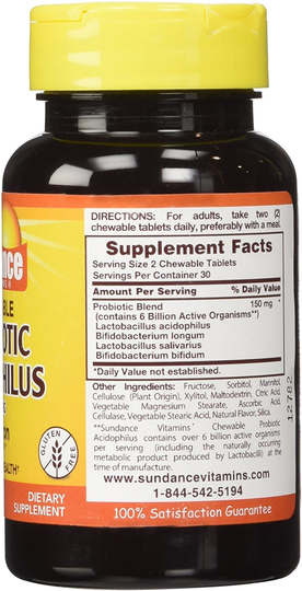 Sundance Chewable Probiotic, 60 Count