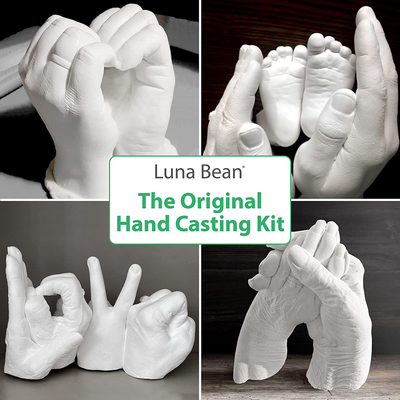 Luna Bean Keepsake Hands Casting Kit | DIY Plaster Statue Molding Kit | Hand Holding Craft for Couples, Adult & Child, Wedding, Friends, Anniversary