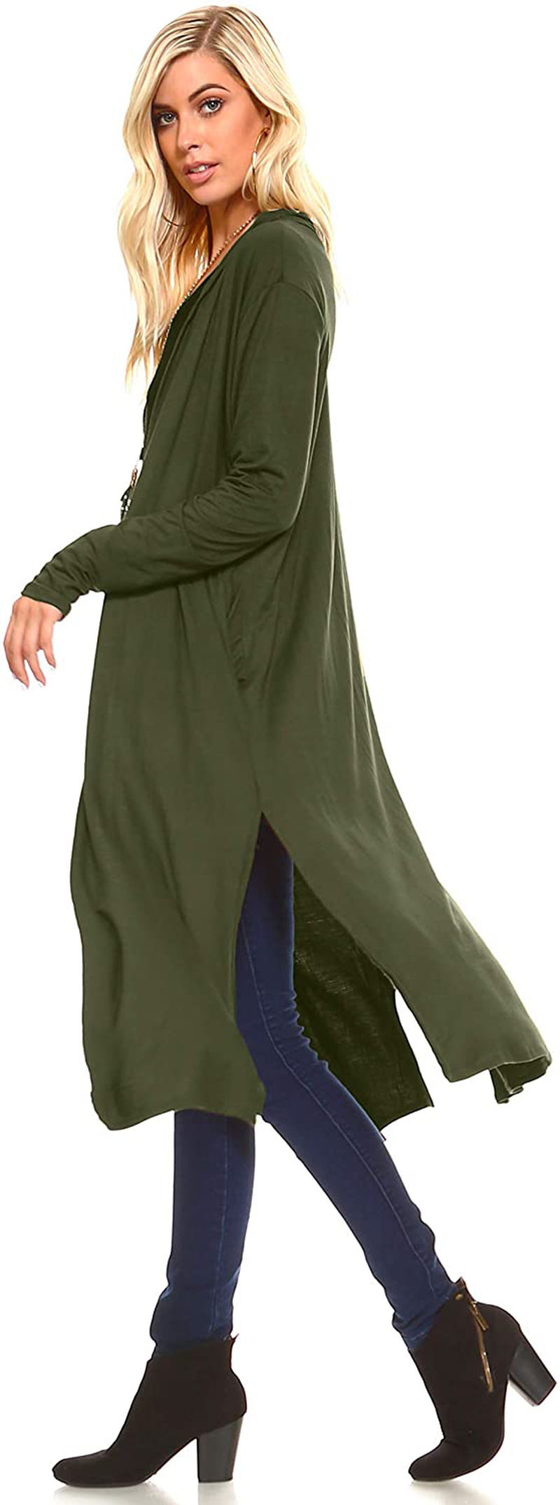 Issac Liev Isaac Liev Trendy Extra Long Duster Soft Lightweight Cardigan - Made in The USA