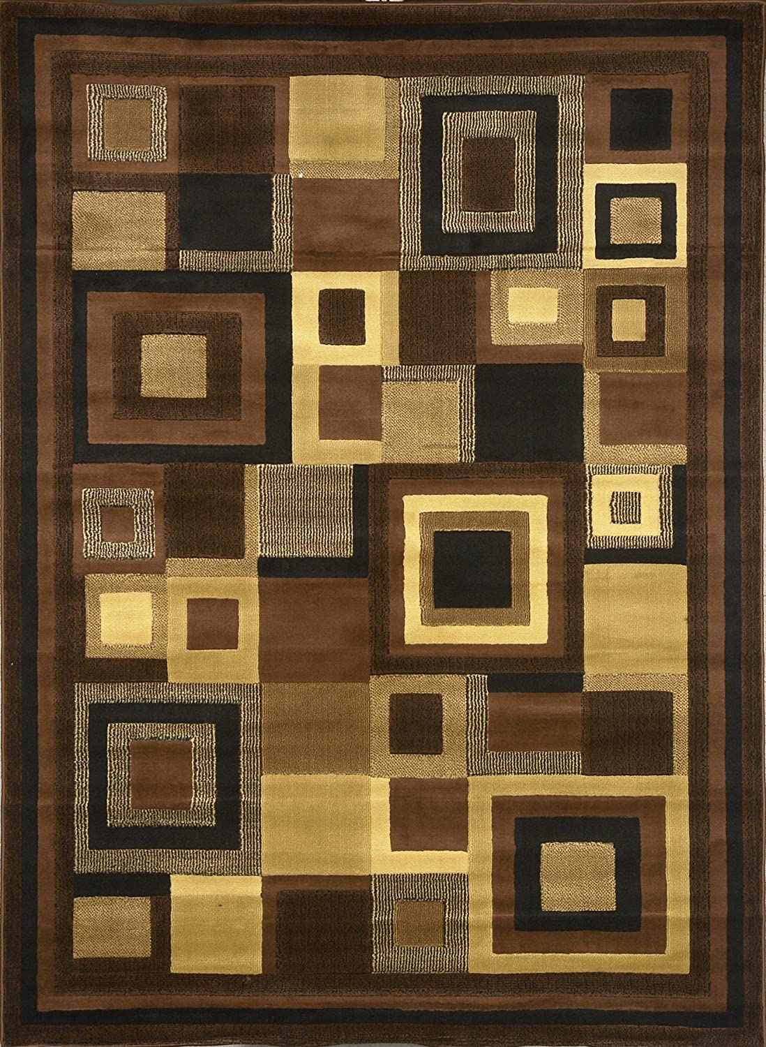 Home Dynamix Catalina Virginia Abstract Area Rug, Geometric Black/Brown 5'3"x7'2"