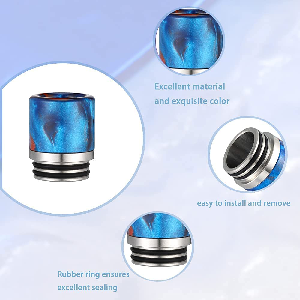 810 resin drip tip with inlaid stainless steel dripper connector cover, can be used for the coffee machine or ice machine (3 colors can be selected) (blue)