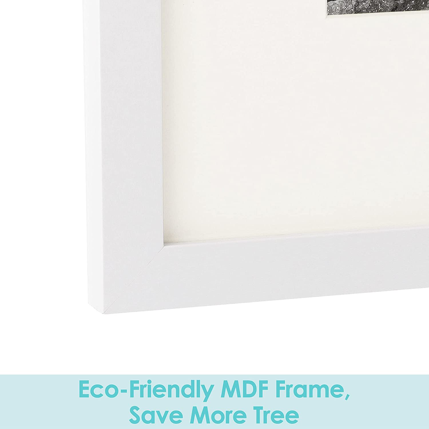 Frametory, 11x14 Picture Frame - Made to Display Pictures 8x10 with Mat or 11x14 Without Mat - Wide Molding - Pre-Installed Wall Mounting Hardware (White, 1 Pack)