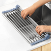 Stainless Steel Roll Up Over The Sink Dish Drying Rack