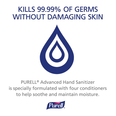 PURELL SINGLES Advanced Hand Sanitizer Gel, Fragrance Free, 125 Count Single-Use Travel Size Packets - 9620-12-125EC