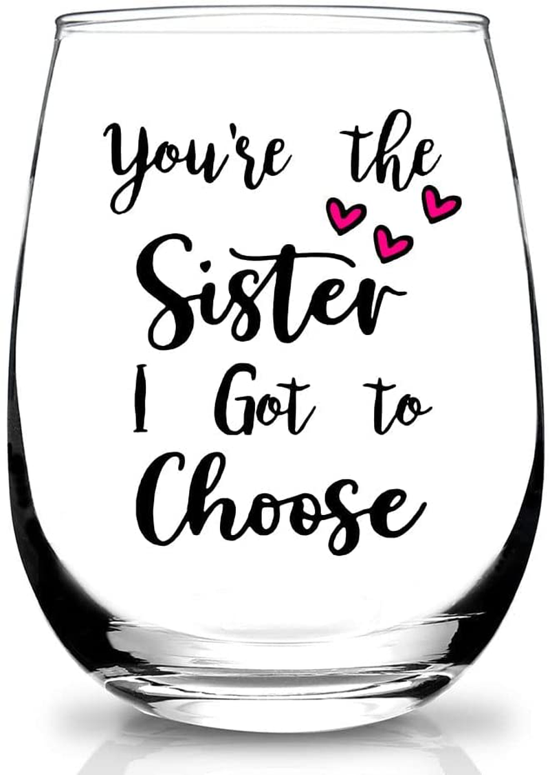 Sister Gifts from Sister, Big Sister, Little Sister Birthday Gift from Sister,Women,Mothers Day,Valentines Day,Christmas Gifts for Best Friend,BFF,Soul Sister,Women - 15 Ounce Wine Glass