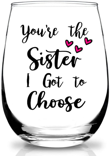 Sister Gifts from Sister, Big Sister, Little Sister Birthday Gift from Sister,Women,Mothers Day,Valentines Day,Christmas Gifts for Best Friend,BFF,Soul Sister,Women - 15 Ounce Wine Glass