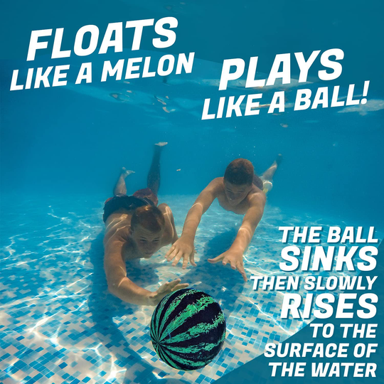 Watermelon Ball – The Ultimate Swimming Pool Game | Pool Ball for Under Water Passing, Dribbling, Diving and Pool Games for Teens, Kids, or Adults | 9 in. Ball Fills with Water