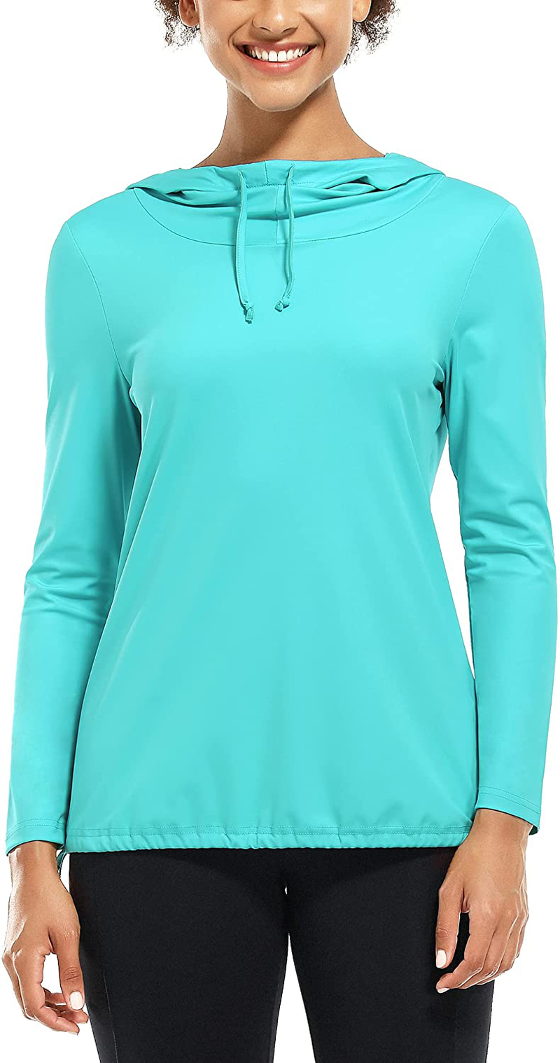 Fulbelle Women's UPF 50+ Long Sleeve Shirts Sun Protection Drawstring Lightweight Hooded Sweatshirts Outdoor Performance