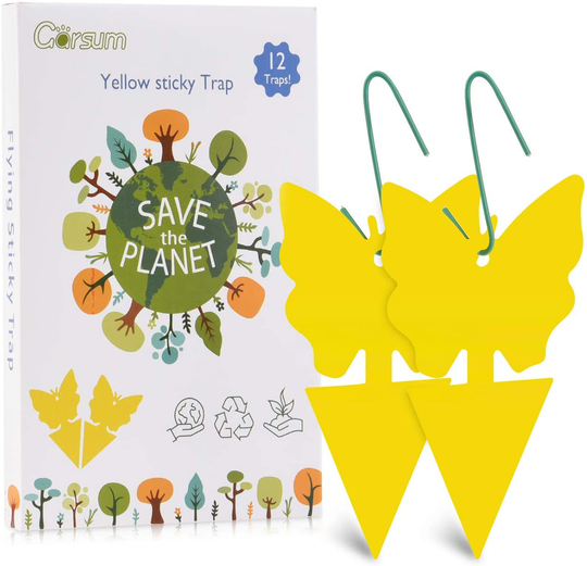 Yellow Sticky Fruit Fly Traps Gnat Trap for Indoor Houseplants 