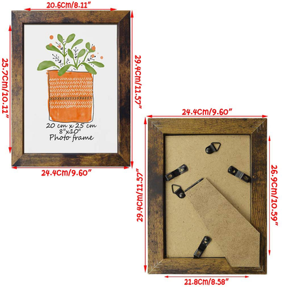 PETAFLOP 8.5x11 Picture Frame Rustic Certificate Frames Wall Tabletop Display Horizontally or Vertically, 7 Pack