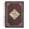 Christian Art Gifts Large Hardcover Notebook/Journal | Man of God – 1 Timothy 6:11 Bible Verse | Names of God Brown Inspirational Wire Bound Spiral Notebook w/192 Lined Pages, 6” x 8.25”