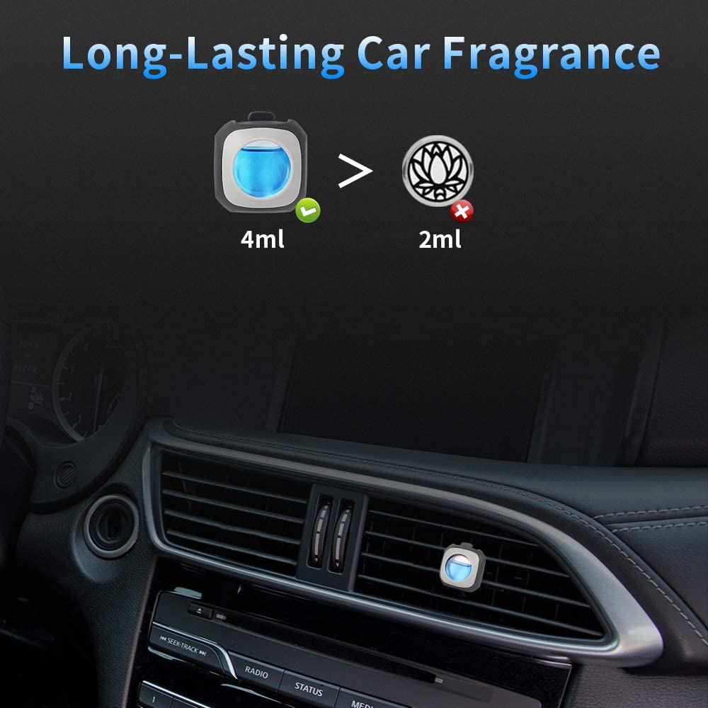 Air Jungles New Car Scent Car Air Freshener Clip(Blue Sky), 6 Car Freshener Vent Clips, 4ml Each, Long Lasting Air Freshener for Car, Up to 180 Days Car Refresher Odor Eliminator