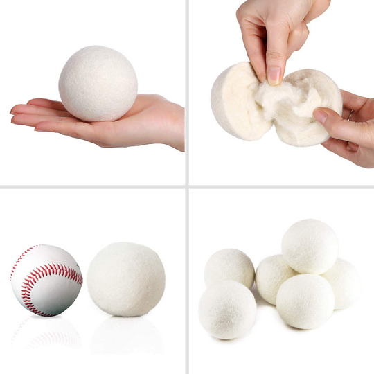 4 Pack 100% Organic XL Fabric Softener Wool Dryer Balls