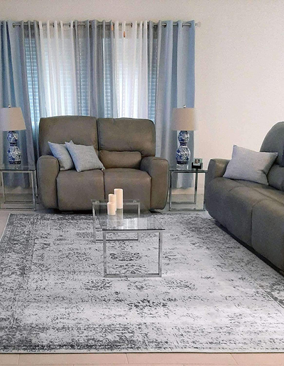 Unique Loom Sofia Collection Area Traditional Vintage Rug, French Inspired Perfect for All Home Décor, 6' 0 x 9' 0 Rectangular, Gray/Ivory