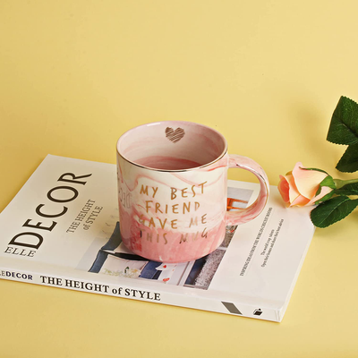 Best Friend Birthday Gifts for Women - My Best Friend Gave Me This Mug - Funny Friendship Gifts for Women - Gifts for BFF, Bestfriend, Besties, Sister, Her, Woman - Pink Marble Mug, 11.5oz Coffee Cup