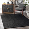 nuLOOM Rigo Hand Woven Farmhouse Jute Area Rug, 3' x 5', Black