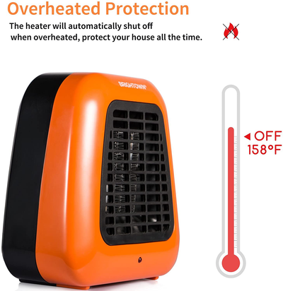 400W Low Wattage Mini Desk Heater with Tip Over Protection