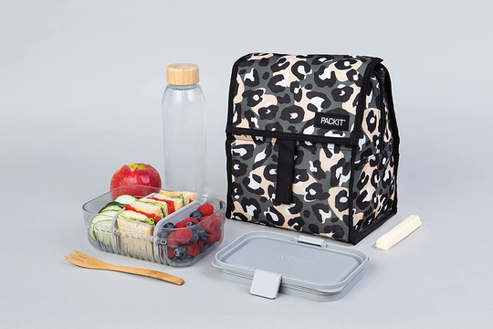 PackIt Freezable Lunch Bag, Wild Leopard Gray