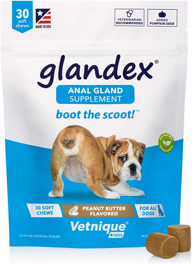 Glandex Anal Gland Soft Chew Treats with Pumpkin for Dogs 30ct Chews with Digestive Enzymes, Probiotics Fiber Supplement for Dogs – Vet Recommended - Boot The Scoot - by Vetnique Labs