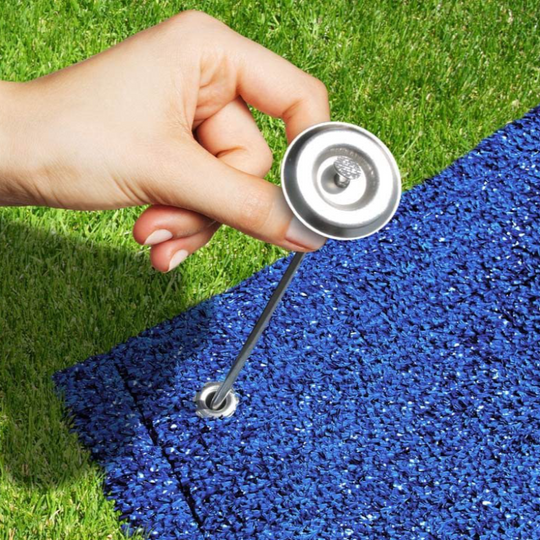 Prest-O-Fit 36923 2-2001 Patio Rug Stakes - Pack of 6 Silver