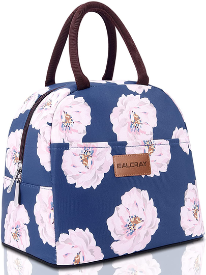 BALORAY Lunch Bag Tote Bag Lunch Bag for Women Lunch Box Insulated Lunch Container (Pink Flower)