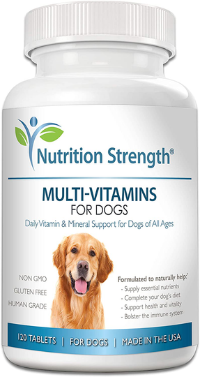 Nutrition Strength Multivitamins for Dogs, Daily Vitamin and Mineral Support, Nutritional Dog Supplements for All Canine Breeds and Sizes, Promotes Immune Health in Pets, 120 Chewable Tablets