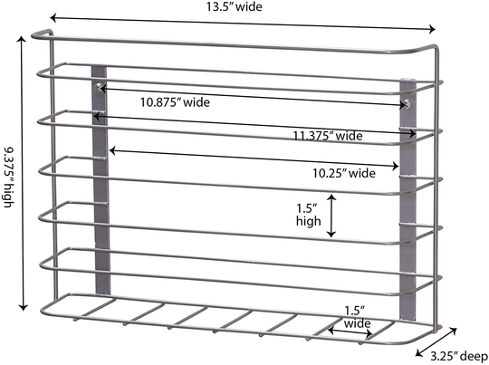 Household Essentials 1229-1 Tall Basket Door Mount Cabinet Organizer | Mounts to Solid Cabinet Doors or Walls