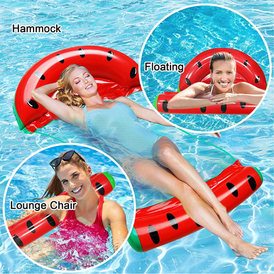 Camlinbo 2 Pack Adult Swimming Pool Float Water Hammock Lounger, Multi Purpose Comfortable Inflatable Water Float Pool Lounge, Pineapple Watermelon Swimming Pool Float Hammock Raft