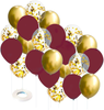 Maroon Gold 2021 Graduation Party Decorations/Burgundy Balloons for Birthday Decorations Women Qian's Party 30pcs Burgundy Gold Confetti Balloons for Burgundy Gold Bridal Shower Decorations/Maroon Gold Wedding Decorations