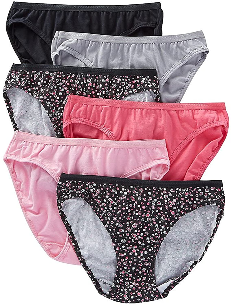 6 Pack Fruit of the Loom Women's Tag Free Cotton Bikini Panties