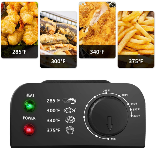 Aigostar Deep Fryer, Electric Deep Fat Fryers with Baskets, 3 Liters Capacity Oil Frying Pot with View Window, ETL Certificated, 1650W Ushas